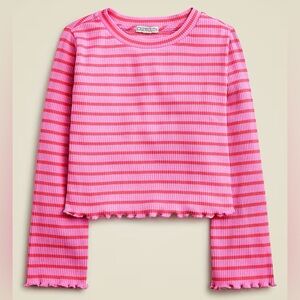 J.Crew Crewcuts Pink Striped Girls Long Sleeve Top
